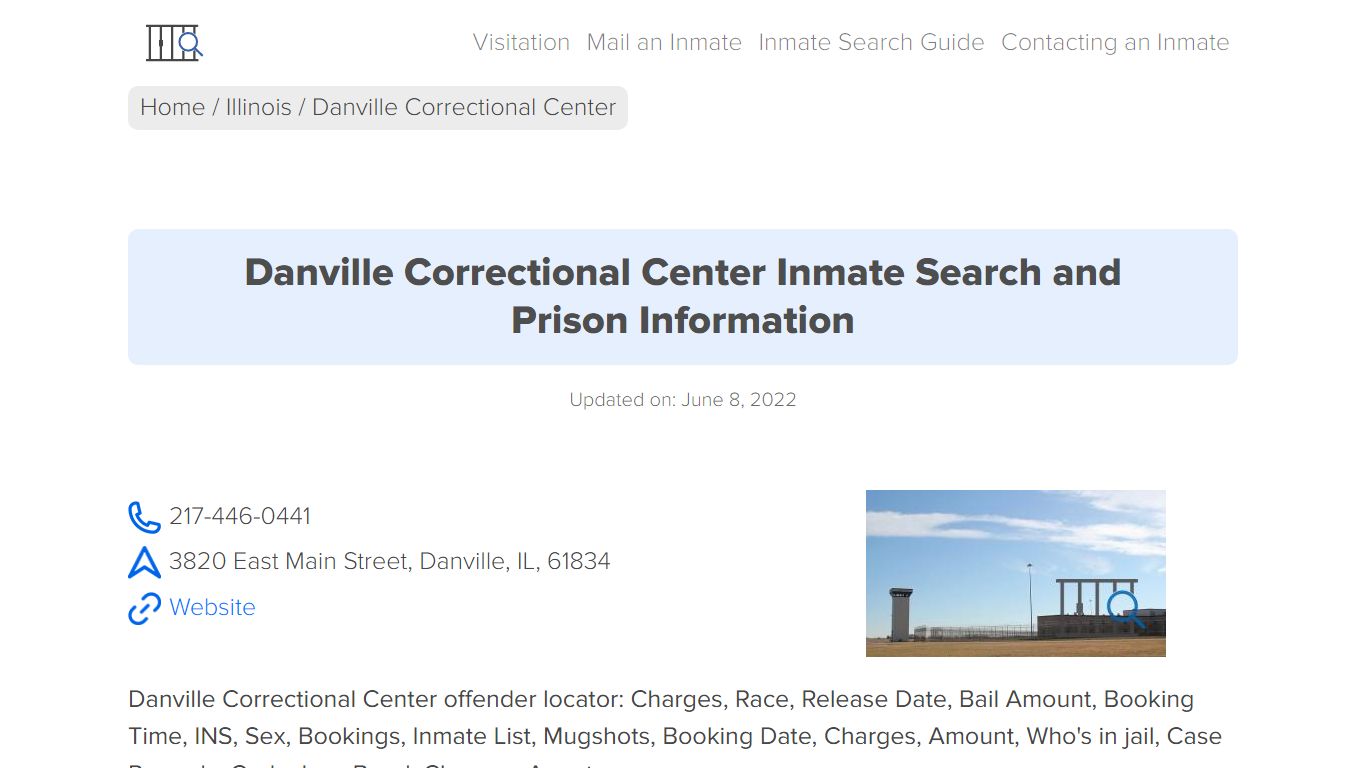 Danville Correctional Center Inmate Search, Visitation ...